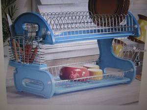 lot 147 image: 2-Tier Dish Rack open box Retail $3...