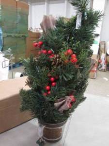 lot 148 image: Lit Christmas Tree in Tin Pot open ...