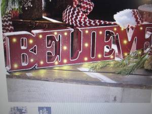 lot 152 image: Lit Believe Sign open box Retail $3...