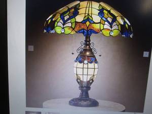 lot 158 image: Stained Glass Table Lamp open box R...