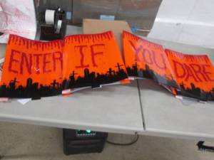 lot 210 image: Enter If You Dare 2 sided signs wit...