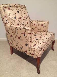 lot 2 image: Floral Upholstered Armchair