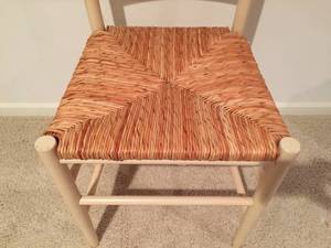 lot 3 image: Ladder Back Wooden Chair w Weaved Seat