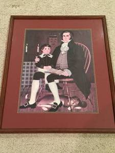 lot 29 image: Mother - Daughter, Father - Son Framed Art By Charles Wysocki
