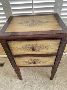 lot 57 image: Detailed Floral Accent Table