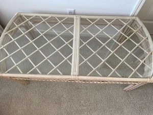 lot 172 image: Glass Top Patio Table and Bench