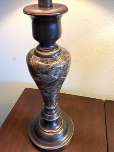 lot 3 image: Pair of Faux Marble Lamps