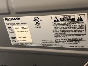 lot 54 image: Panasonic 37 Inch Plasma TV