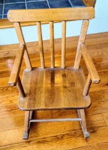 lot 165 image: Childrens Wooden Rocking Chair