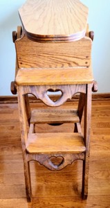 lot 166 image: Oak Ironing Board and Step Stool Combination