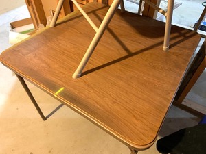 lot 277 image: Card Table and Single Folding Chair