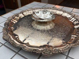 lot 283 image: Two Pieces of Silver Plate including Large Tray