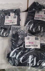 lot 61 image: 3 New Black Blessed Crop T-Shirts