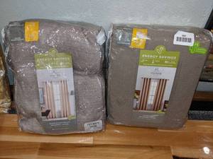 lot 167 image: Pair of JC Penney Home Pembroke Grommet Panel Curtains 50 x 108