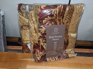 lot 168 image: Pair of JC Penney Home Regan Rod-Pocket Panel Curtains 50 x 95