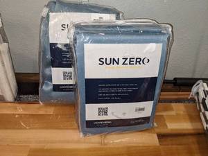 lot 165 image: 2 Sets of Sun Zero Lichtenberg Rod Pocket Panel Curtains 50 x 93
