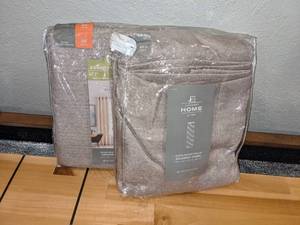 lot 164 image: Pair of JC Penney Home Quinn Basketweave Grommet Panels 50 x 84