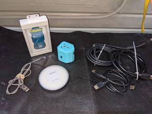 lot 186 image: Phone Chargers, Power Bank, HDMI Cords