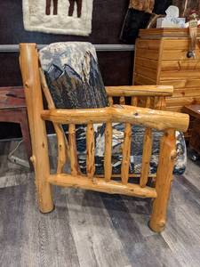 lot 5 image: Rustic Cabin Log Chair