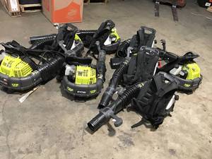Pallet with Ryobi Backpacks Blowers used for parts or repair see pictures