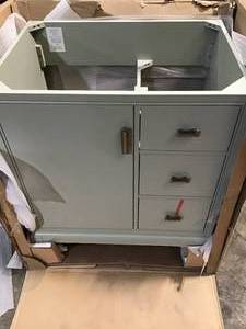 Home Decorators Shaelyn 30 in. W x 21.75 in. D Vanity Cabinet Only in Sage Green see pictures