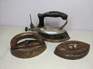 lot 237 image: Three Antique Sad Irons