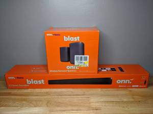 lot 4 image: Brand New ONN 2.0 Roku Soundbar & Wireless Surround Speakers