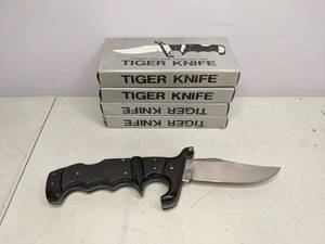 lot 192 image: Lot of Four Folding Tiger Knives NIB