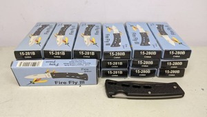 lot 140 image: Flying Falcon Fire Fly III Folding Knives - Lot of 19
