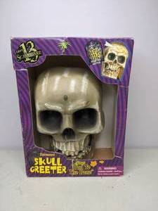 lot 90 image: Animated Skull Greter Halloween Decor - NIB