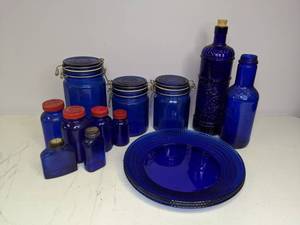 lot 64 image: Lot of Beautiful Cobalt Blue Glassware - Some Vintage