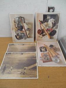 lot 9 image: Vintage MLB 1993 11X14 Black And White Photos Babe Ruth -  Lou Gehrig -  Ty Cobb - Ford