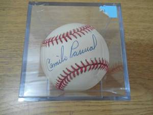 lot 32 image: Camilo Pascual Autographed Baseball with Holder