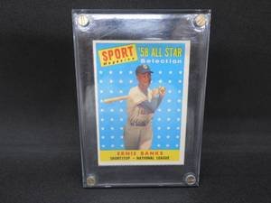 lot 59 image: 1958 Topps #482 Ernie Banks AS