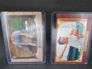lot 66 image: (2) 1955 Bowman Baseball Cards