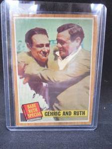 lot 68 image: 1962 Topps Babe Ruth  Lou Gehrig Baseball Card