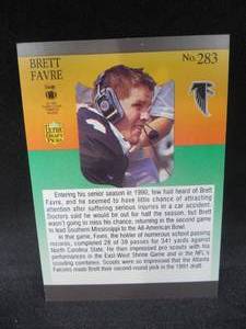 lot 78 image: 1991 Ultra Brett Favre Rookie Card #283