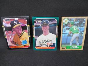 lot 80 image: (3) 1987 Mark McGwire Rookie Cards