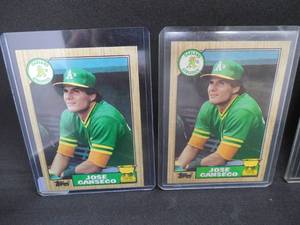 lot 84 image: (4) 1987 Jose Canseco Rookie Card Lot