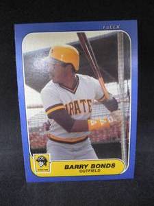 lot 94 image: 1986 Fleer Update Barry Bonds Rookie Card #U-14