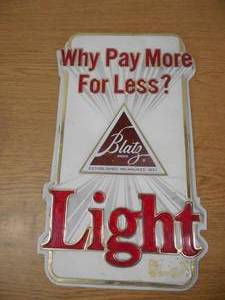 lot 106 image: Blatz Light Beer Sign