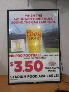 lot 126 image: Coors Light LED Backlit Football Sign