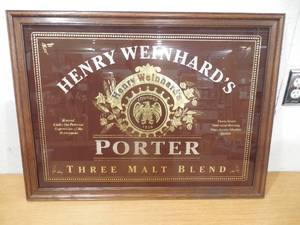 lot 143 image: Henry Weinhards Porter Beer Mirror Sign
