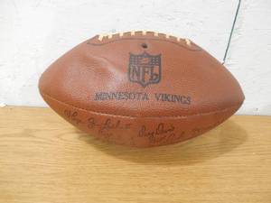 lot 152 image: 1970s Minnesota Vikings Team Signed Facsimile Football