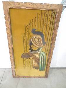 lot 173 image: Conquistador Felt Painting with Wood Frame