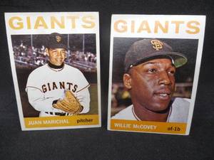 lot 177 image: 1964 Topps Willie McCovey # 350 & Juan Marichal #280