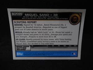 lot 191 image: 2010 Bowman Chrome Miguel Sano Rookie Card #BCP205