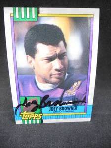 lot 195 image: 1990 Topps Joey Browner Autographed Card #111