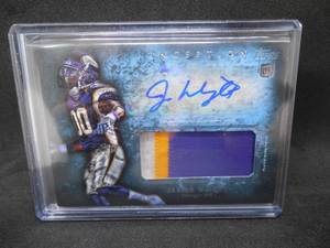 lot 206 image: 2012 Topps Inception Jarius Wright 3 Color Patch Autograph Rookie Card