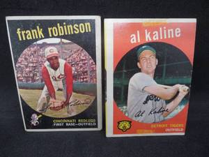 lot 209 image: (2) 1959 Topps Al Kaline #360 & Frank Robinson #435